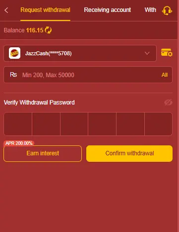 777fe JazzCash withdrawal success screenshot in Pakistan