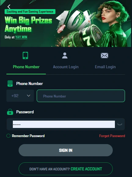 Yaywin app registration screen with phone number and referral code fields