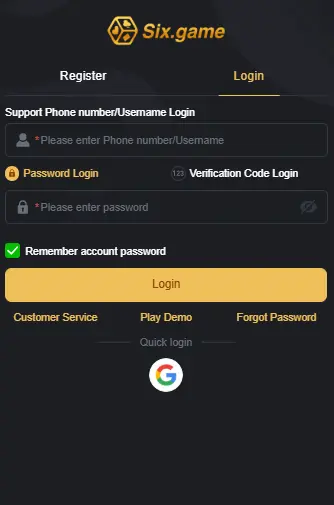Six Game login screen 2025 – Secure sign-in for Pakistani users