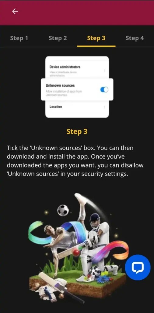 Enable unknown sources to install JW7 PKR APK successfully