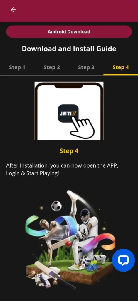 Open JW7 PKR app after installation and start playing