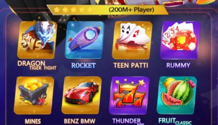 Popular casino-style games in Wealth DT3 app interface