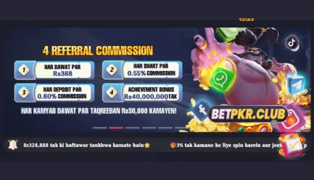 BETPKR referral commission and bonus rewards chart in Pakistan