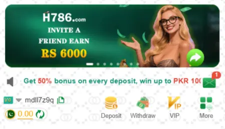 H786 Game Invite Bonus Rs 6000 Banner