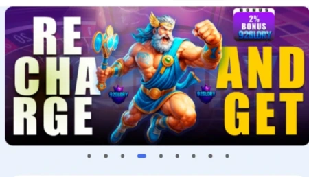 Recharge and earn 2% bonus offer banner from 92Glory Game for Pakistani users