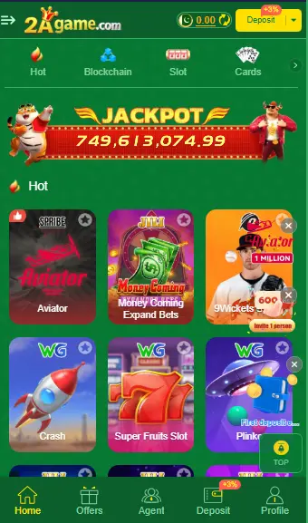 2A Game lobby screenshot showing real earning games in Pakistan