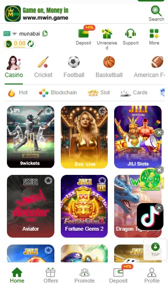 MWIN Game app lobby showing top earning games in Pakistan
