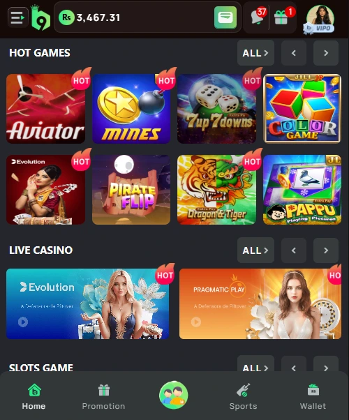 B9 Game Hot Games and Live Casino Pakistan