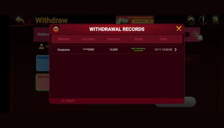 S9 Game Pakistan Easypaisa withdrawal proof – Rs. 16,000 successfully transferred