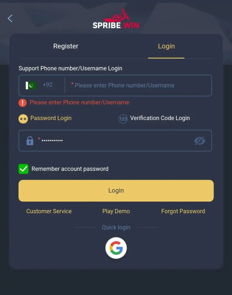 Spribe Win Login Page – Username, Password, Support Info