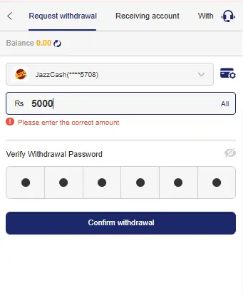 88 Casino Game Withdraw via JazzCash in Pakistan