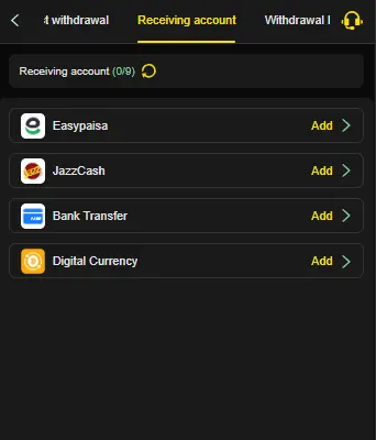 Withdrawal options in Pakistan – JazzCash, EasyPaisa, Bank Transfer, and Digital Currency