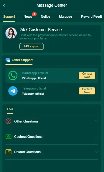10S Game 24/7 customer support for withdrawals, login, and account issues in Pakistan