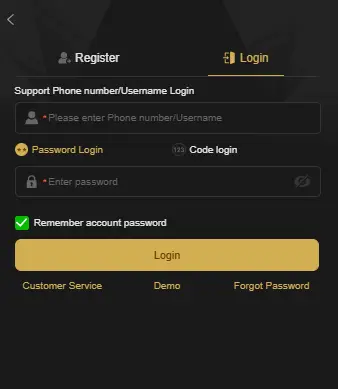 W567 Game login page for registered users