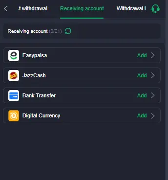 Z777 Game withdrawal methods Easypaisa JazzCash bank transfer Pakistan