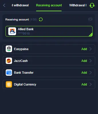 M666 Game withdrawal options with Easypaisa, JazzCash, and bank accounts
