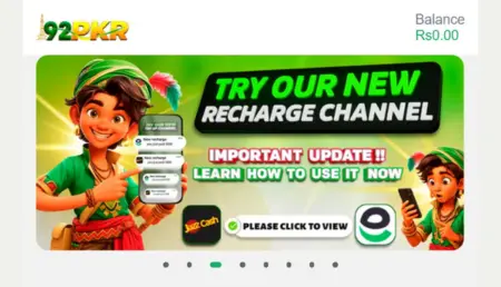 92 PKR Game Recharge Channel Update – JazzCash Easypaisa Guide