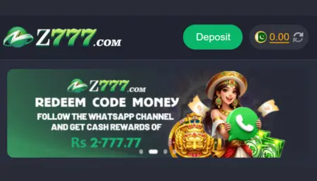 Z777 Game redeem code bonus WhatsApp cash reward Pakistan