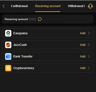 666P Game withdrawal options with Easypaisa, JazzCash, bank transfer, and crypto.