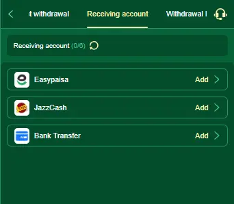 CT777 Game withdraw options with EasyPaisa JazzCash and bank transfer