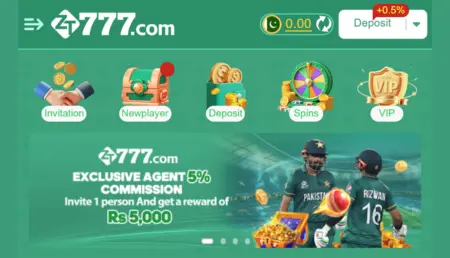 ZT777 Game banner with bonuses, spins and VIP rewards