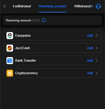 666W withdrawal options including Easypaisa, JazzCash, bank transfer, and crypto