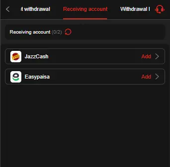 777SX withdrawal via Easypaisa and JazzCash in Pakistan