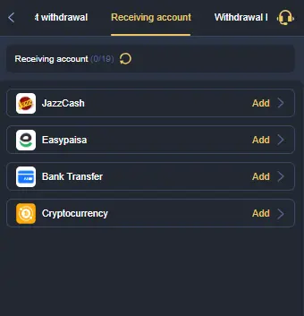 P44 Game withdrawal options JazzCash and Easypaisa